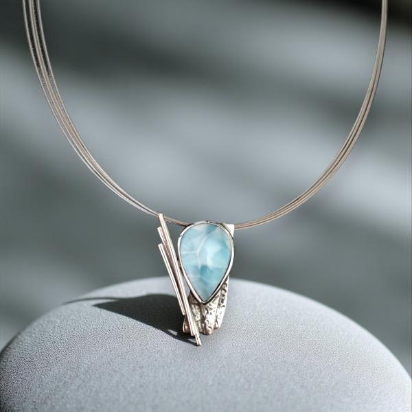 Halsschmuck Larimar in 925 Silber