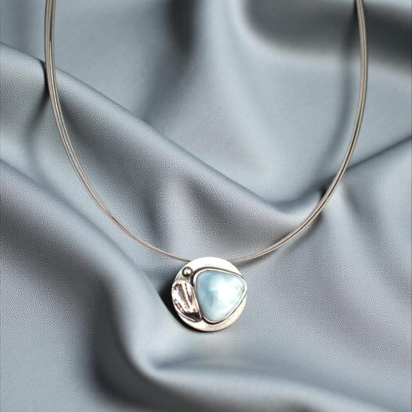 Halsschmuck Larimar in 925 Silber