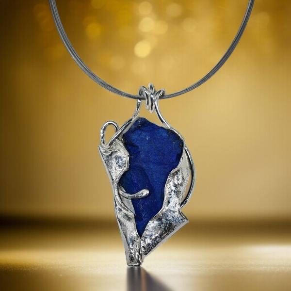Halsschmuck Lapis Lazuli in 925 Silber.