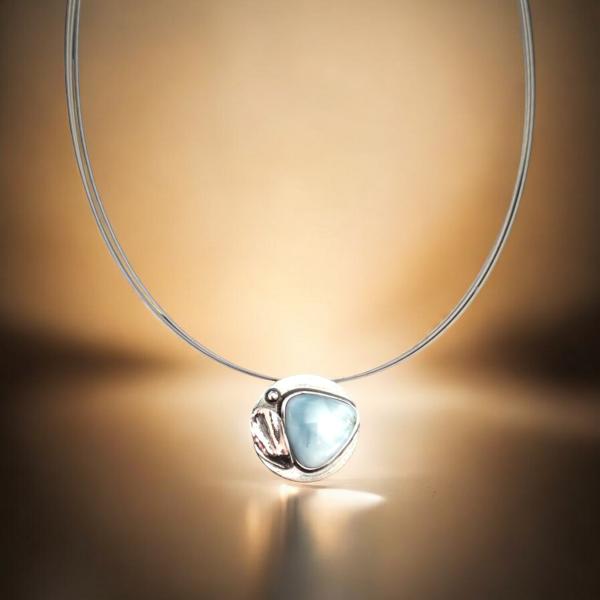 Halsschmuck Larimar in 925 Silber