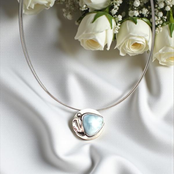 Halsschmuck Larimar in 925 Silber