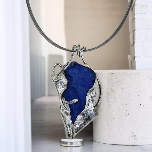 Halsschmuck Lapis Lazuli in 925 Silber.