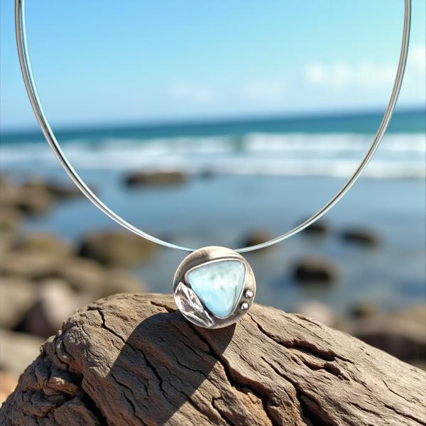 Halsschmuck Larimar in 925 Silber