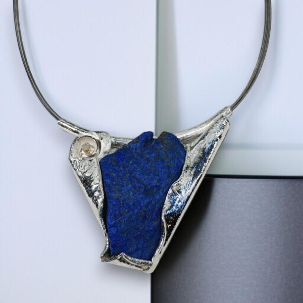 Halsschmuck Lapis Lazuli in 925 Silber.