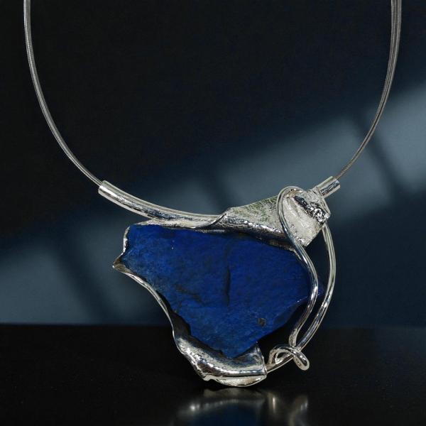 Halsschmuck Lapis Lazuli in 925 Silber.