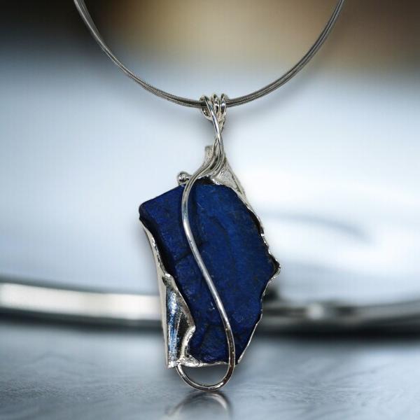 Halsschmuck Lapis Lazuli in 925 Silber.