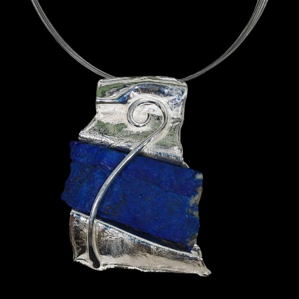 Halsschmuck Lapis Lazuli in 925 Silber.