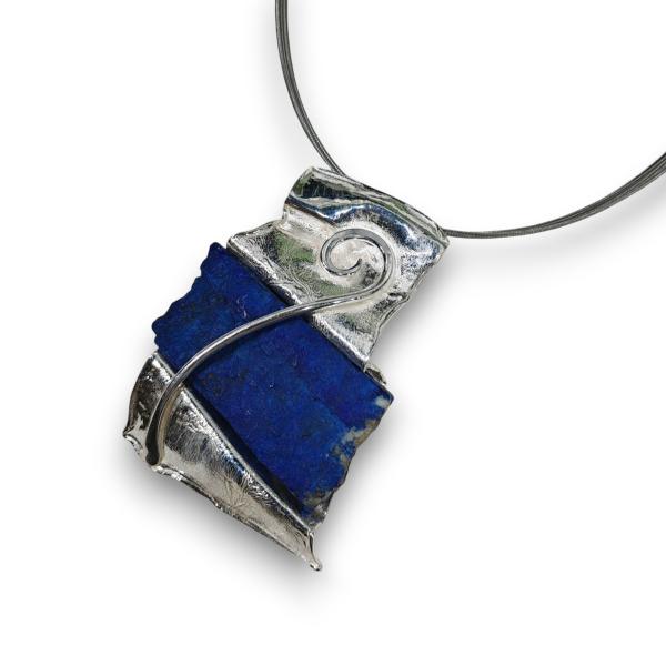 Halsschmuck Lapis Lazuli in 925 Silber.