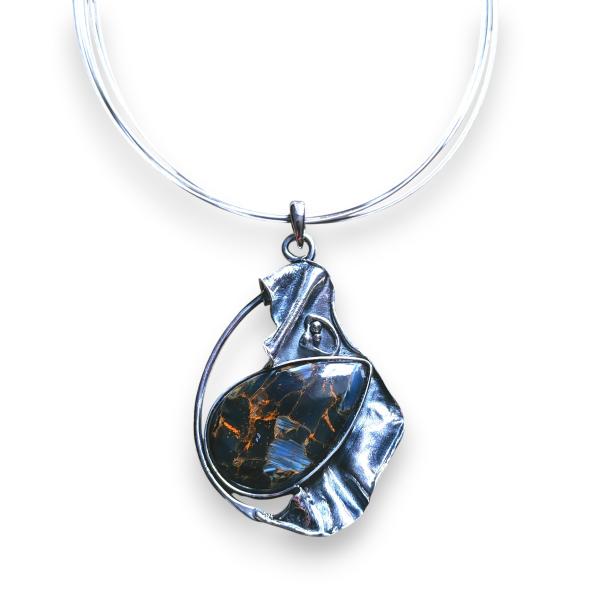 Halsschmuck Pietersit in 925 Silber