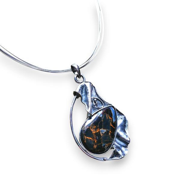 Halsschmuck Pietersit in 925 Silber