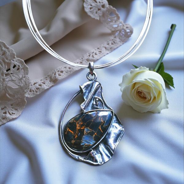 Halsschmuck Pietersit in 925 Silber