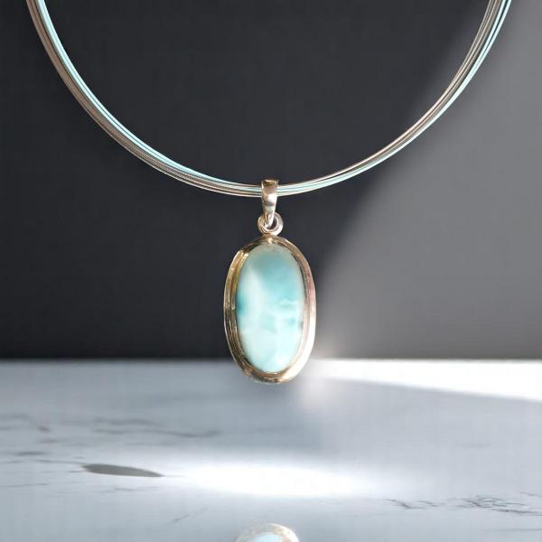 Halsschmuck Larimar in 925 Silber