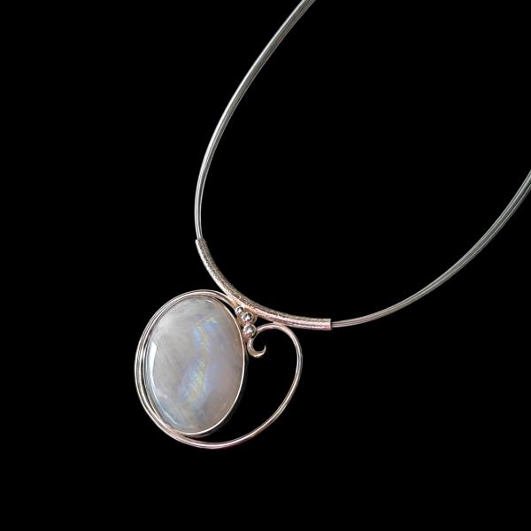 Halsschmuck Mondstein in 925 Silber