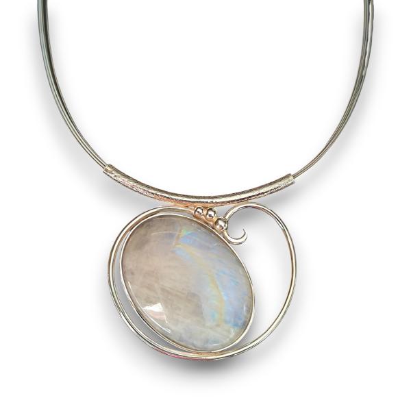 Halsschmuck Mondstein in 925 Silber