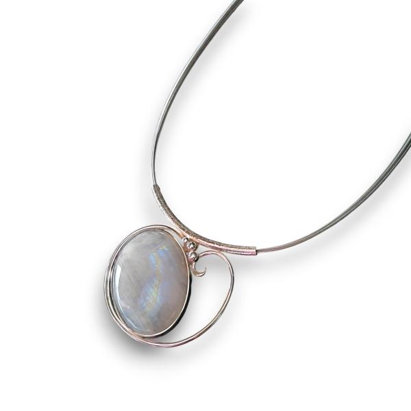 Halsschmuck Mondstein in 925 Silber