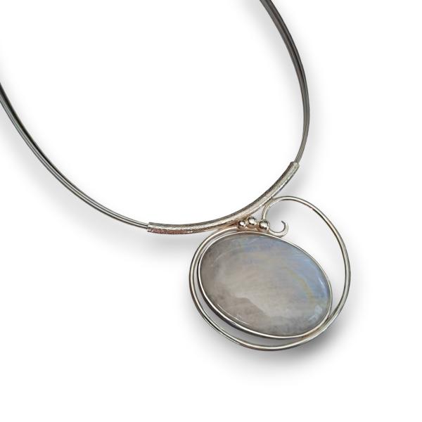 Halsschmuck Mondstein in 925 Silber