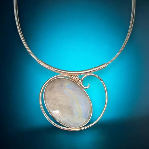 Halsschmuck Mondstein in 925 Silber