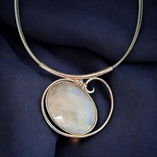 Halsschmuck Mondstein in 925 Silber