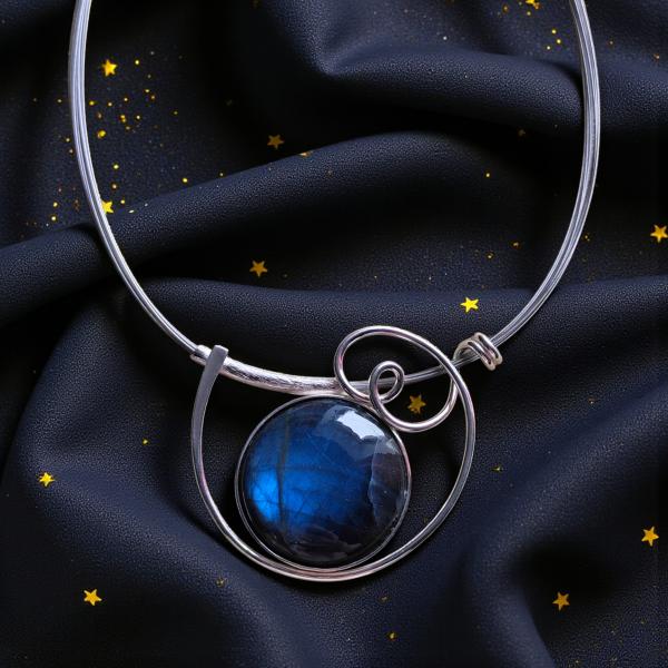 Halsschmuck Labradorit in 925 Silber