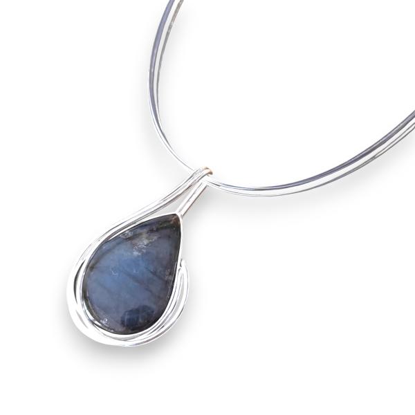 Halsschmuck Labradorit in 925 Silber