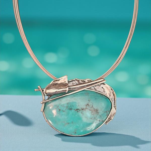 Halsschmuck Türkis in 925 Silber.