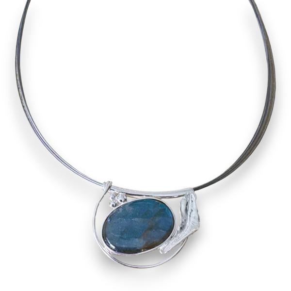 Halsschmuck Labradorit in 925 Silber