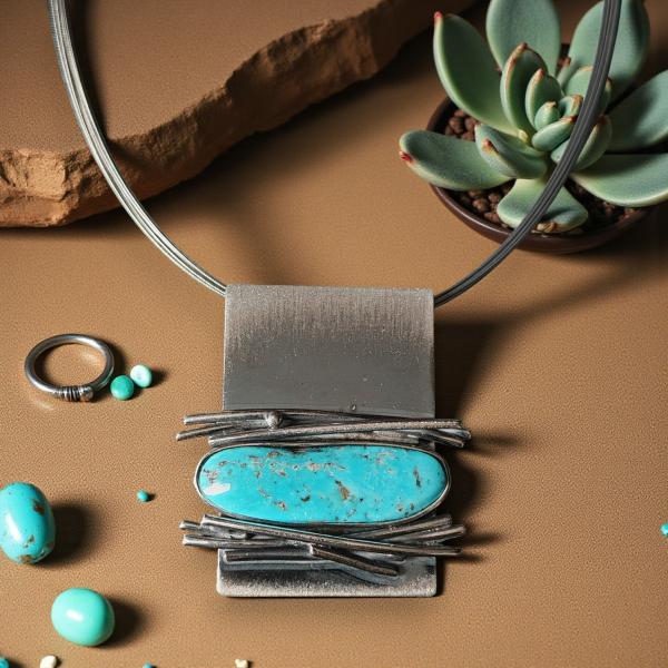 Halsschmuck Türkis in 925 Silber.