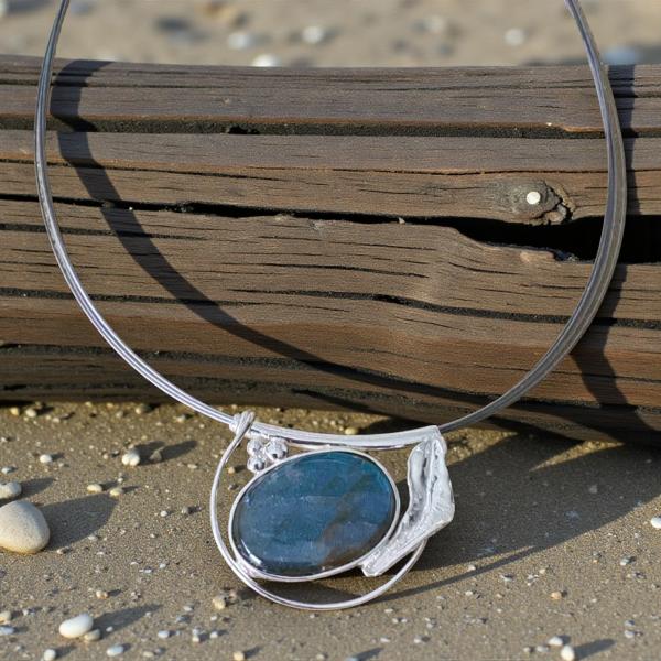 Halsschmuck Labradorit in 925 Silber