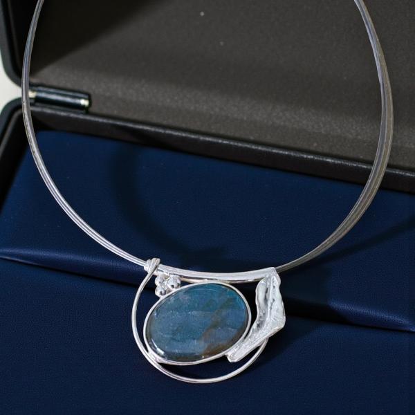 Halsschmuck Labradorit in 925 Silber