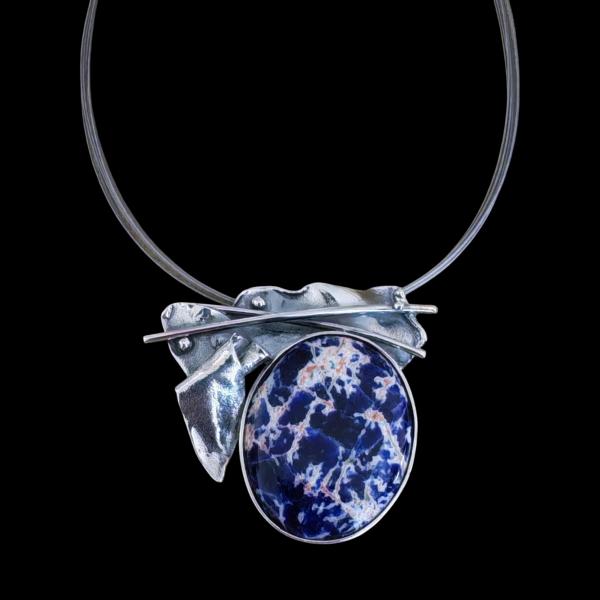 Halsschmuck Sodalith in 925 Silber