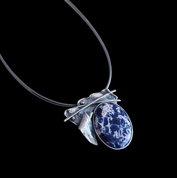 Halsschmuck Sodalith in 925 Silber