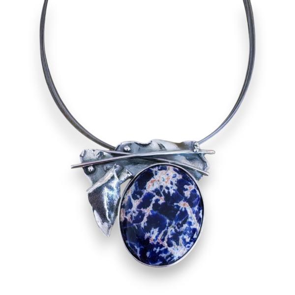 Halsschmuck Sodalith in 925 Silber