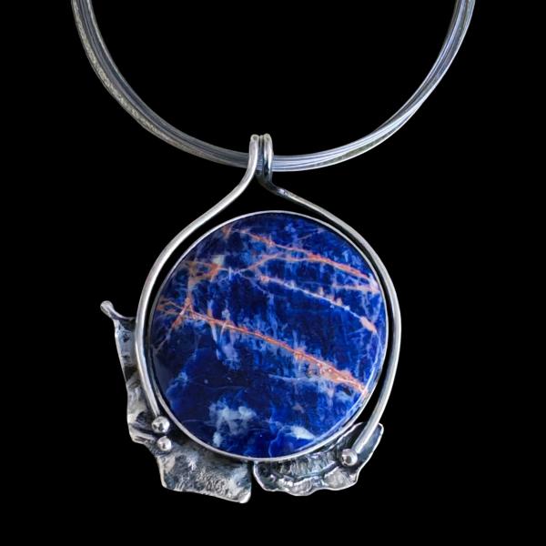 Halsschmuck Sodalith in 925 Silber