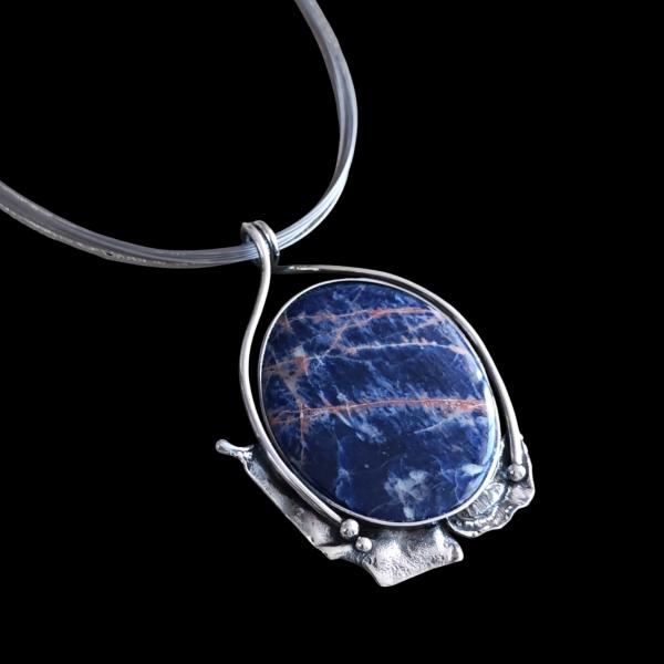 Halsschmuck Sodalith in 925 Silber