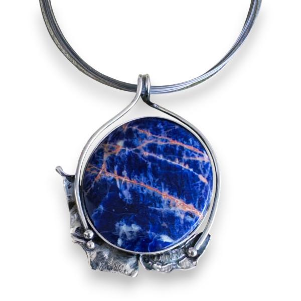Halsschmuck Sodalith in 925 Silber