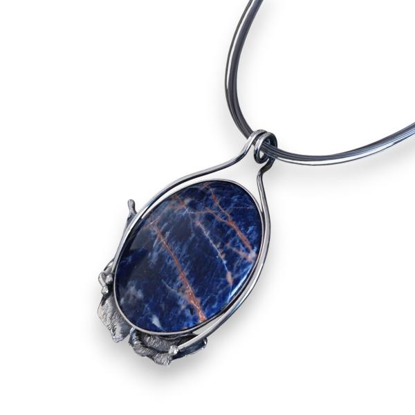Halsschmuck Sodalith in 925 Silber