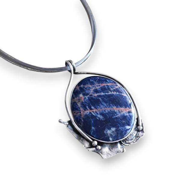 Halsschmuck Sodalith in 925 Silber