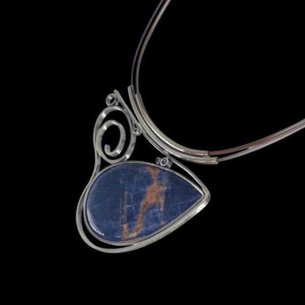 Halsschmuck Sodalith in 925 Silber