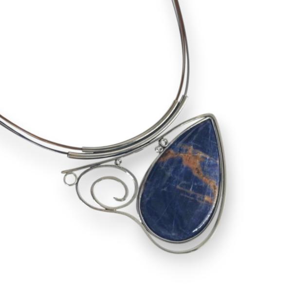 Halsschmuck Sodalith in 925 Silber
