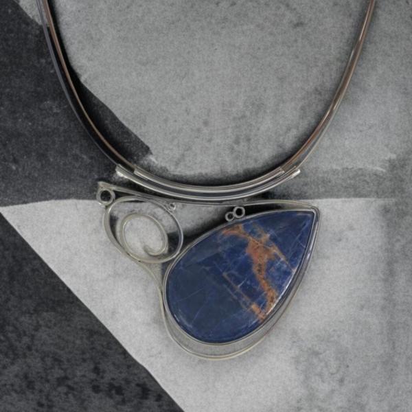 Halsschmuck Sodalith in 925 Silber