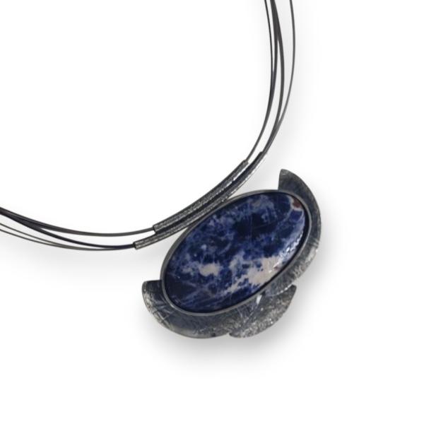 Halsschmuck Sodalith in 925 Silber