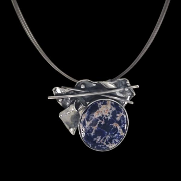 Halsschmuck Sodalith in 925 Silber