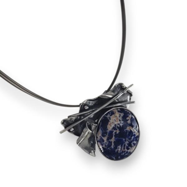 Halsschmuck Sodalith in 925 Silber