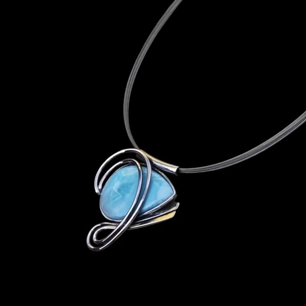 Halsschmuck Larimar in 925 Silber