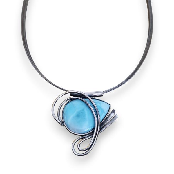 Halsschmuck Larimar in 925 Silber