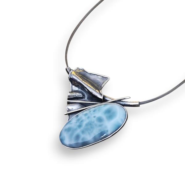 Halsschmuck Larimar in 925 Silber