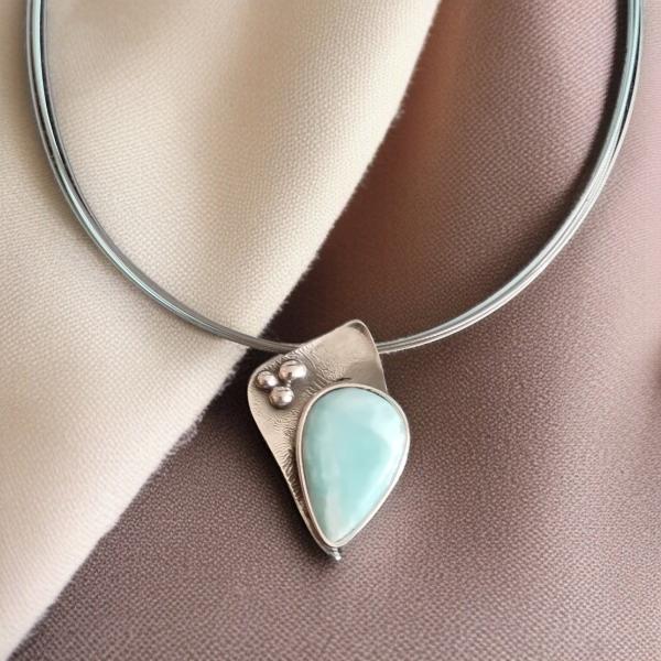 Halsschmuck Larimar in 925 Silber