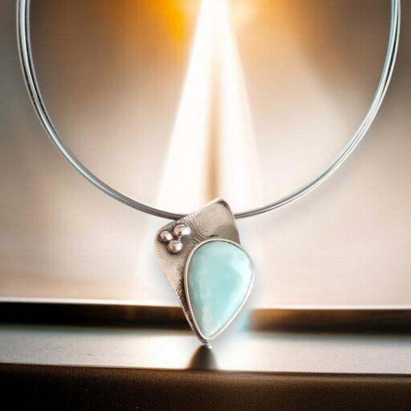 Halsschmuck Larimar in 925 Silber