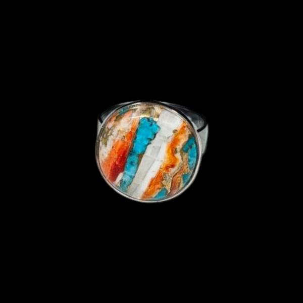 Silberring mit Stachelaustertürkis