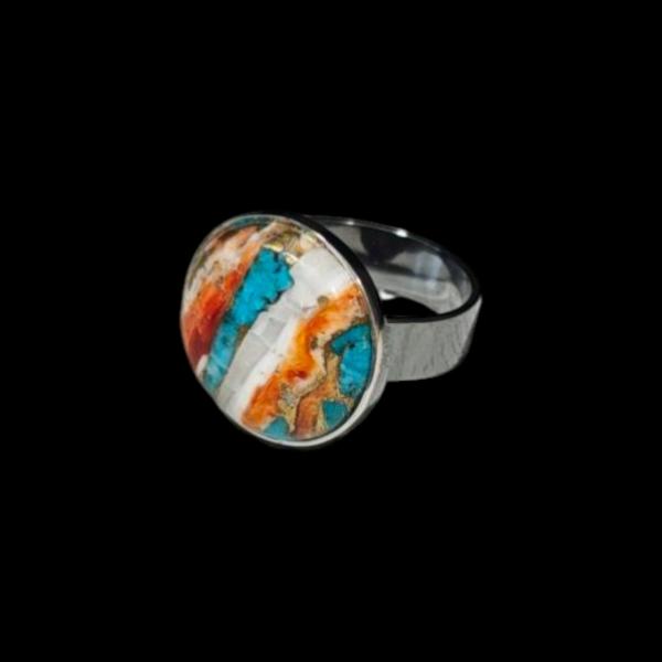 Silberring mit Stachelaustertürkis